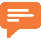 Orange message icon.